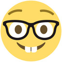 Muursticker Emoji Nerd Face