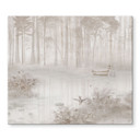 Afdekplaat voor fornuis Forest by the lake in mist in beige - Ms Tiff