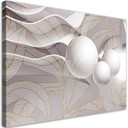 Canvasbillede, gyldne blade og 3D-kugler