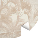 Fototapeta palmy w dżungli beżowa - Bloomery Decor - okrągła - samoprzylepna/niefoliowana