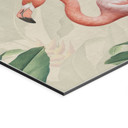 Billede af flamingo og tropiske blade - Bloomery Decor – print på aluminium (Alu-Dibond)
