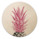 Obraz drewniany Różowy Ananas - 1X Studio - Okrągły