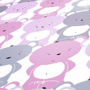 Sødt børnetapet med bjørnemønster i grå og pink Made in Germany Little Love