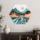 Hexagon Dibond Bjergland flod - SpaceFrog Designs