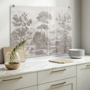 Spatscherm landschap met tuinlandschap in beige - Ms Tiff
