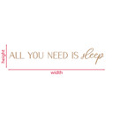 napis 3D "All You Need Is Sleep" - Dekoracja drewniana do sypialni z naturalnego drewna MDF
