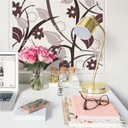 Poster autocollant - W - Fleurs Marrons