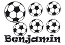 Wallsticker Fodbolde + Navn