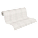 Rutig tapet vitblå - non-woven tapet lantlig stil A.S. Création - matt och lätt strukturerad