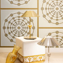 Tapeta z włókniny Versace I Love Baroque Medusa Circles White Gold luksusowa