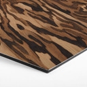 Hexagone Tableau Ettore Walnut - Veinage de Bois Abstrait - Sir Edward x Grigory Gladarev - Alu-Dibond