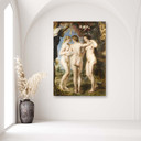 Canvasbillede, De tre gratier - P. P. Rubens reproduktion