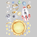 Wallsticker til børn - Rumeventyr med astronauter - Oliver Robins - 50x70 cm