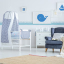 A.S. Création Lovely Kids Frise autocollante enfant - Bleu, Blanc