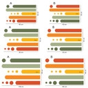 Wallsticker retro striber med prikker | regnbuefarver