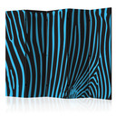 Paravent Séparation de pièce - Motif zèbre (turquoise), 3 pièces