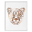 Plakat - Gepard origami - miedziany wygląd