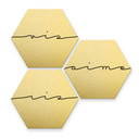 Hexagone - Alu-Dibond aspect doré - Vis ris aime (Set de 3)