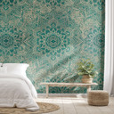 Fototapeta Ornaments Mandala Boho złoto-zielona - Bloomery Decor