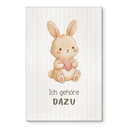 Alu-Dibond Wandbild mit Hase - Kraftsatz 'Ich gehöre dazu' für Kinder