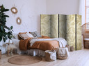 Paravent, Raumteiler freistehend, Trennwand - Botanical Motif with Leaves and Vines in Sandy Colors.