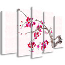 5 stykke lærredsprint Cherry Blossom Japan Nature