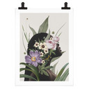 Plakat Frida Floral Studio - Sylwetka kobiety z fioletowymi kwiatami