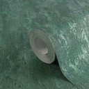 Non-woven tapet med metallic effekt i grønt ensfarvet struktureret tapet design