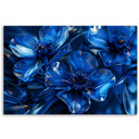 Canvasbillede, Blå 3D-makroblomster