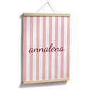 Poster personnalisable rayures roses