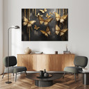 Leinwandbild Goldene Schmetterlinge