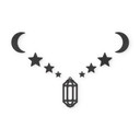 Décoration en bois MDF - Set pour Ramadan - Lune, étoiles et lanterne