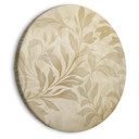Rundes Leinwandbild Botanisches Motiv mit Blättern und Ranken in Sandfarben