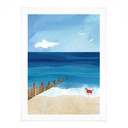 Poster Sommarstrand med hund vid havet - Rivers