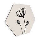 Sekskantet Billede Line Art Poppy - Cats & Dotz - aluminium dibond