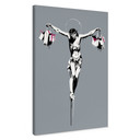 Obraz na płótnie Banksy'ego - Jezus Chrystus z torbami na zakupy