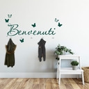 Wandtattoo Benvenuti + 5 Haken