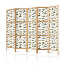 Japanischer Paravent, Raumteiler freistehend, Trennwand - Fish in Beige Tones Presented in Vintage S