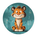 Plakat Happy tiger cub - Magnusson - Round