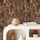 Papier peint à motifs Ettore Walnut - Veinage de Bois Abstrait - Sir Edward x Grigory Gladarev - 528 cm (Rouleau)
