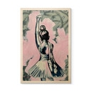 Houten Wanddecoratie Sterke Ballerina Streetart Stijl - Habib