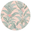 Fototapeta Tropical Leaves Pink - Bloomery Decor - okrągła - samoprzylepna/nie tkana