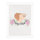 Plakat Together Sisterhood Floral Hands