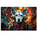 Canvasbillede, hund med hovedtelefoner