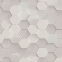 A.S. Creation 3D grafisk tapet i hvid og grå non-woven tapet med honeycomb mønster