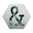 Hexagon bogstaver - Alu-dibond Sølv, Jungle "&"