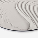 Fototapet Bløde strukturer i beige - Pictufy Studio - rund – print på aluminium (Alu-Dibond)