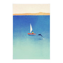 Textielposter Zeilen met een dolfijn op zee - Rivers