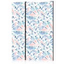 Paravent, Raumteiler freistehend, Trennwand - Fish in Aztec Style in Pastel Color Shades