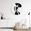 Tableau en alu-Dibond Kubistika - La dame en robe noire - Rond